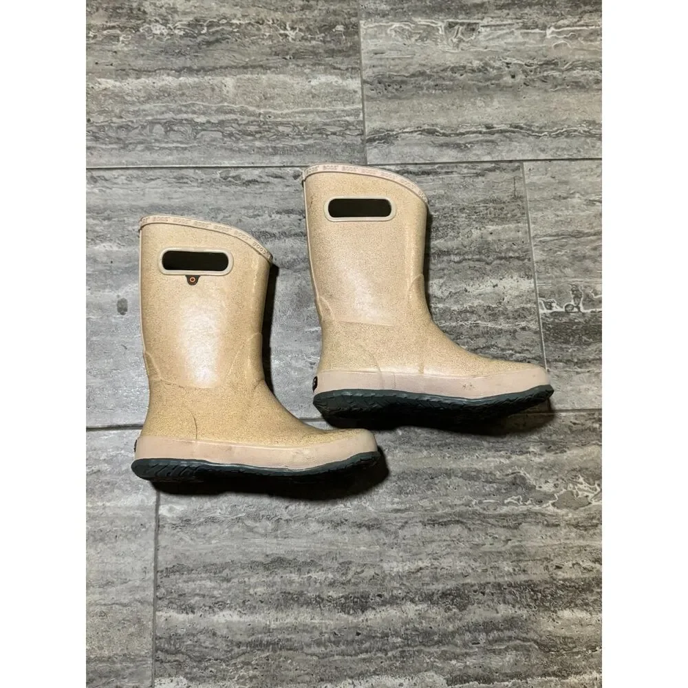 Bogs Waterproof Pink Glitter Rain Boots Mud Boots Youth Size 4